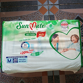 Sỉ 1 Cây/Thùng 6 Gói Tã Dán Sunmate M20 (Mẫu mới của M18 +2 Miếng) - Tã Dán Cho Người Lớn (Gói Lớn Tiết Kiệm Hơn Sunmate M10) -Hsd Luôn mới