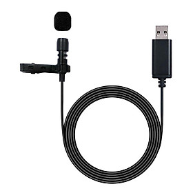 USB External Microphone W/ Collar Clip Mic & Cable for Smartphone Laptop PC