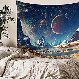 Solar System Tapestry Planets Arround Sun in Universe Wall Hanging Space Tapestries Party Wall Decor