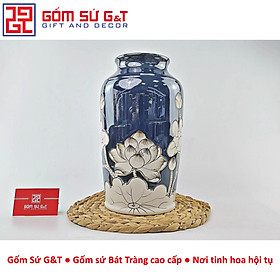 Mua Lọ hoa men hỏa biến dáng thạp vẽ sen Gốm Sứ G&T