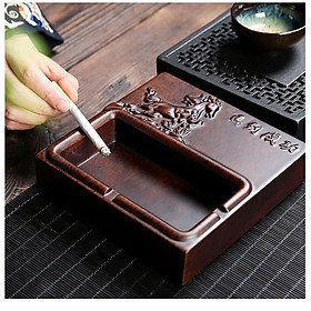 Mua Gạt tàn hình MÃ ĐÁO gỗ mun tự nhiên nguyên khối đục CNC chống cháy