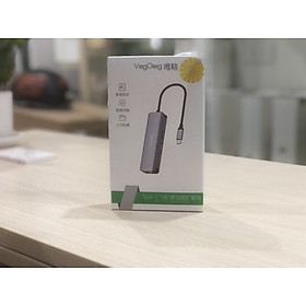 Mua Hub USB C 5 in 1 Vegiegg sang HDMI 4K30HZ + 1USB 2.0+ 1 USB 3.0 + 1 SẠC PD + 1 Lan (V-TC05R ) Hàng chính hãng