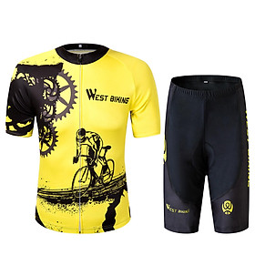 Bộ quần áo đạp xe đạp dành cho Nam-Màu vàng-Size