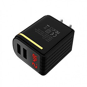Củ Sạc Hoco C39 2 Cổng USB Màn Hình Led Kĩ Thuật Số - Hàng Chính Hãng
