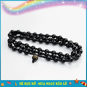 Chuỗi Vòng Tay Phong Thủy Dành Cho Cả Nam và Nữ - VT0009 - Đá Obsidian Chống Ăn Mòn, Phai Màu - Phát Tài Phát Lộc