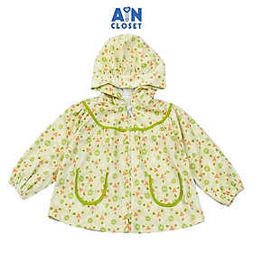 Áo Khoác có nón bé gái hoạ tiết Hoa Xanh Cotton Nhung - AICDBGJQL4MJ - AIN Closet