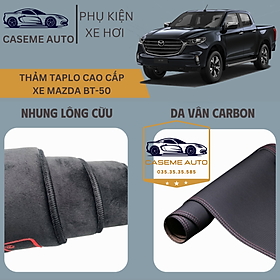 [MAZDA BT-50] Thảm Taplo 3 Lớp Dành Cho Xe MAZDA BT-50, Nhung Lông Cừu Và Da Vân Carbon Cao Cấp - Hàng Chính Hãng