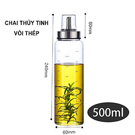 Chai Đựng Dầu Ăn Vòi Thép Nắp Nhựa Trong Nhà Bếp 160ML-500ML