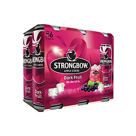 Lốc 6 lon nước táo lên men Strongbow Vị Dâu đen 320ml/lon
