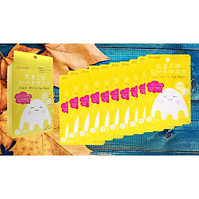 HỘP 10 MIẾNG ĐẮP MẶT NẠ TRỨNG TRẮNG DA MỜ NÁM NHẬT BẢN SUPER WHITE EGG MASK 250G