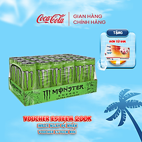 [TẶNG VOUCHER ESTEEM]  Lốc 24 Lon Nước Tăng Lực Giải Khát Monster Energy Ultra Paradise 355ml/Lon Sale 25.5 Coca-Cola Official Store