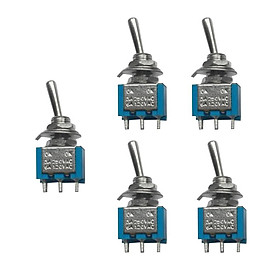 On/Off Small Mini Toggle Switch 6 PIN Model Railway SPST Blue Pack of 5