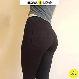 Quần legging nữ nâng mông 4LOVA dáng dài cạp cao giữ nhiệt phối túi sau năng động