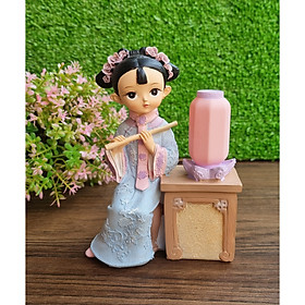 Mua Tượng thiếu nữ cổ trang ngồi thổi sáo dưới đèn