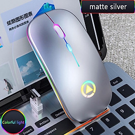 Chuột Không Dây Bluetooth RGB Sạc Chuột Máy Tính Không Dây Im Lặng Mause LED Backlit Công Thái Chuột Chơi Game Cho Laptop - one