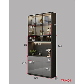 Tủ rượu cánh kính, tủ trưng bày rượu TRK404- Nội thất lắp ráp Viễn Đông ADV