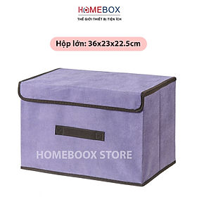 Mua Hộp vải đựng đồ đa năng đựng quần áo đồ lót gấp gọn - Giỏ thùng vải đựng đồ có nắp đậy quai xách tiện lợi