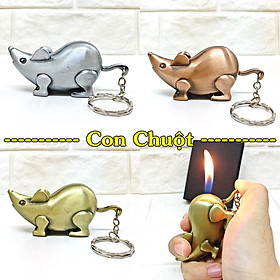 Hột quẹt bật lửa móc khóa hình con chuột -