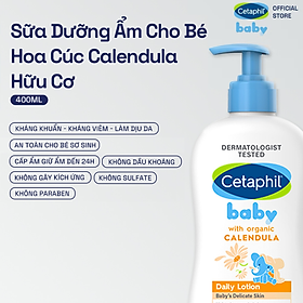 Sữa dưỡng ẩm dịu lành hằng ngày cho bé Cetaphil Baby Daily Lotion with Organic Calendula 400ml