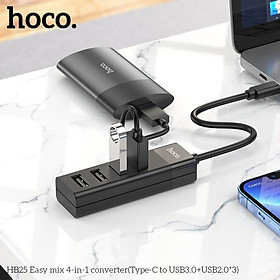 Mua Hub chia cổng USB 2.0 & USB 3.0 Hoco HB25  bộ chuyển đổi từ Type C ra nhiều cổng USB hàng chính hãng Hoco