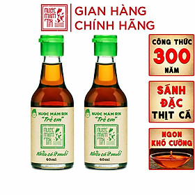 Đặc Sản Phan Thiết - Combo 2 Chai Nước Mắm Tĩn Ăn Dặm Cho Bé Độ Đạm 42N Làm Từ Cá Cơm Than Nguyên Chất (60Ml/Chai)