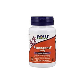 Viên uống hỗ trợ cân bằng hệ miễn dịch NOW Supplements, Pycnogenol 30 mg (a Unique Combination of Proanthocyanidins from French Maritime Pine) with 300 mg Bioflavonoids