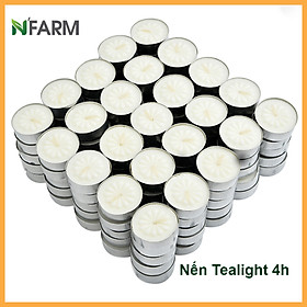 Hộp 100 Viên Nến Tealight Sáp Cọ N'Farm An Toàn Sức Khỏe (4 giờ)/ Dùng kết hợp đèn xông và tinh dầu/ Khử mùi và đuổi côn trùng hiệu quả.
