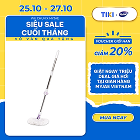 Cây Lau Nhà Đơn MyJae Sợi Microfiber Xoay 360 Độ Phù Hợp Cho Nhiều Loại Thùng Lau 134cm