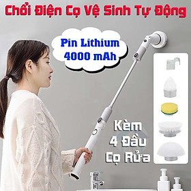 Chổi điện đa năng 4 đầu vệ sinh nhà tắm không dây nhanh chóng tiết kiệm thời gian và sức lao động