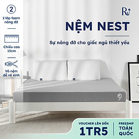 Nệm Foam Nest Ru9 15cm Cao Cấp | Ngăn Cách Chuyển Động | 2 Lớp Foam Nâng Đỡ | 6 Kích Thước
