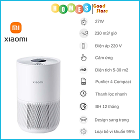 Mua Máy Lọc Không Khí XIAOMI Smart Air Purifier 4 Compact  Khử Khuẩn UV  Khử Mùi Hôi  Kết Nối App  Phù Hợp Diện Tích 30m2  Công Suất 27W - Hàng Chính Hãng