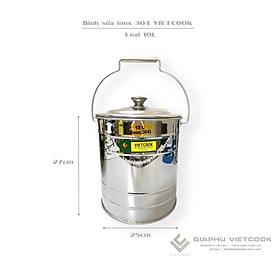 Mua BÌNH ĐỰNG SỮA/ ĐỰNG THỰC PHẨM INOX 304 VIETCOOK - LOẠI 10L  15L  20L