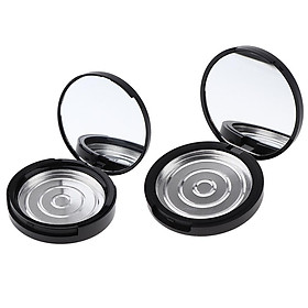 2x Empty Powder Case Face Powder Blusher Makeup Cosmetic Jars Containers