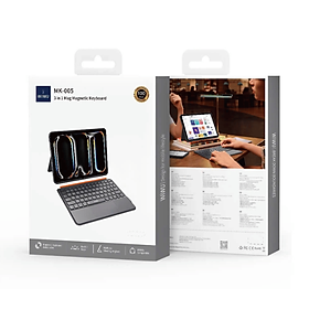 Case bao da bàn phím bluetooth V5.3 tích hợp trackpad / touchpad hiệu WIWU WK005 cho iPad Pro 11 M2 M3 M4 Pro 11 2020/21/22 Air 4/5/6/7 M2 M3 - Bàn phím từ tính nam châm tháo rời, tích hợp giá đỡ - Hàng nhập khẩu