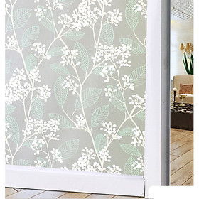 Mua COMBO 5M DECAL GIẤY DÁN KÍNH KEO SẴN KHỔ 45CM MẪU HOA LÁ XANH