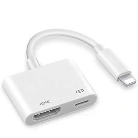 Đầu chuyển 1080P Digital AV Lightning sang HDMI không cần cấp nguồn, chuyển hình từ iPhone 11/11 Pro/XS/XR/X/8 7, iPad lên Tivi HD/màn hình/máy chiếu