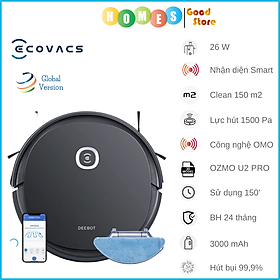 Robot Hút Bụi Lau Nhà Ecovacs X8 Pro 18.000Pa Giặt Nước Nóng, Xòe Giẻ - Hàng Chính Hãng