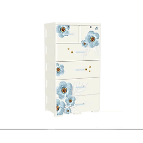 Mua Tủ nhựa 5 tầng Qui Phúc AE màu trắng mẫu Hoa lưu ly KT 710 x 505 x 1310 mm _ Juno Sofa hàng lắp sẵn