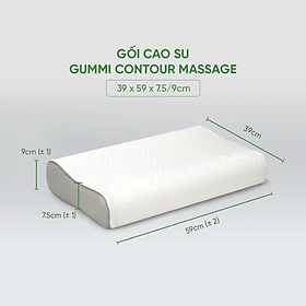 Mua Gối Cao su cao cấp Gummi Contour Massage 40x60cm 100% cao su thiên nhiên  mát mẻ  thông thoáng  nâng đỡ đốt sống cổ  chống đau vai gáy