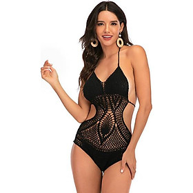 Bộ đồ bơi liền len móc dấu bụng AB02 dễ thương thời trang biển mua hè phong cách châu âu