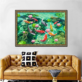 Tranh phòng ngủ - tranh cá cửu ngư quần hội: 2480L8