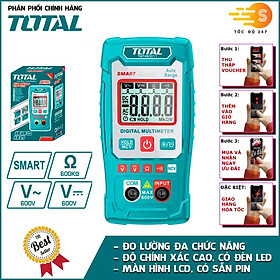 Mua Đồng hồ đo điện vạn năng TOTAL TMT460011 - độ chính xác cao  màn hình LCD 2000 số đếm  có đèn nền ban đêm  có kèm pin