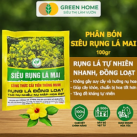 Phân Bón Siêu Rụng Lá Mai GreenHome, Gói 100gr, Giúp Cây Rụng Lá Nhanh, Chuẩn Bị Ra Nụ Đồng Loạt