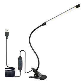 LEDs Clip-on Desk Lamp Dimmable Reading Light 3 Lighting Modes & 10 Brightness Levels Flexible Lighting Angle for Bed