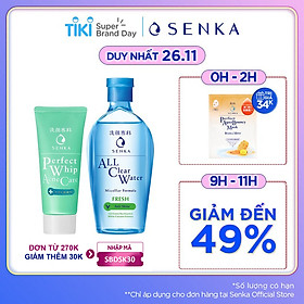 Bộ đôi tẩy trang trị mụn Senka Formuala Fresh 230ML + Sữa rửa mặt ACNE 50g