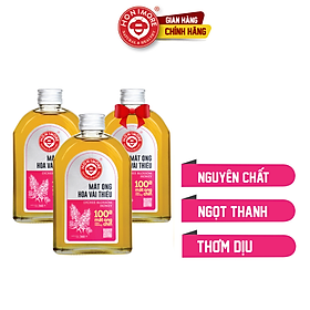 Combo 2 chai Mật ong nguyên chất Hoa Vải Thiều 360g [TẶNG 1 chai cùng loại] - 100% Mật ong chín Honimore 