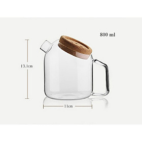 Bình nước thủy tinh với nắp gỗ sang trọng phong cách Bắc Âu