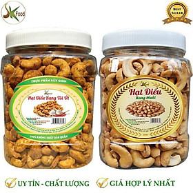 Combo 2 hũ: 500G HẠT ĐIỀU RANG MUỐI + 500G HẠT ĐIỀU RANG TỎI ỚT SK FOOD