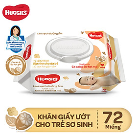 Khăn giấy ướt cho trẻ sơ sinh HUGGIES (Gói 72 tờ) - Chiết xuất Cao cao & Bơ hạt mỡ