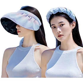 Nón mũ nữ rộng vành màu cầu vồng mũ chống tia cực tím Nhật Bản